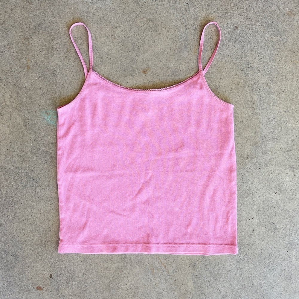 Pink Lace Trim Baby Doll Tank Top - Picture 5 of 8